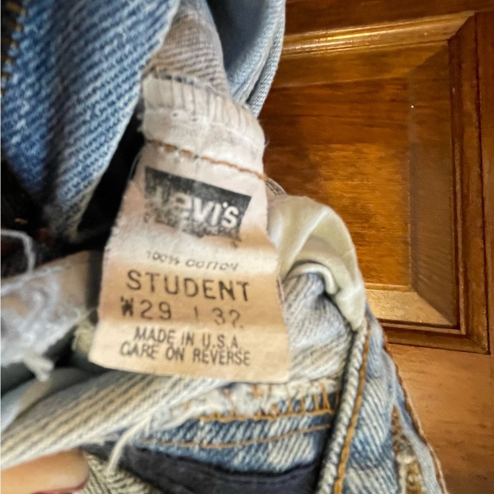 Levi's Blue Boyfriend Jeans with Distressed Star Design - Picture 5 of 5